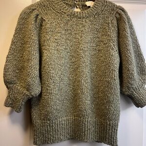 Sezane NORAH JUMPER green with gold weaving